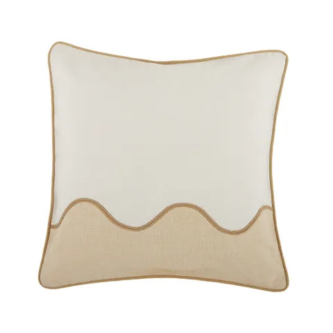 Darius Cotton Cushion 50x50cm Ivory/Sand