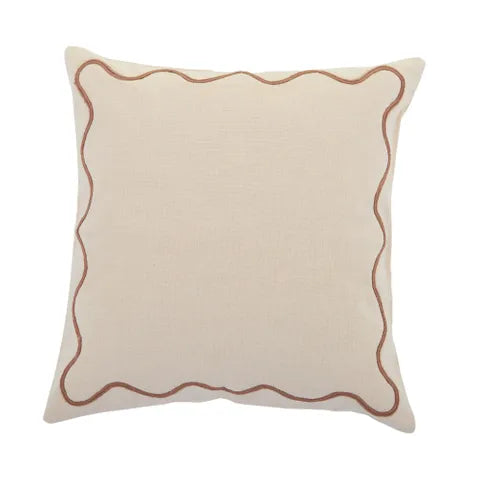 Orla Cotton Cushion 50x50cm Nude/Terra#