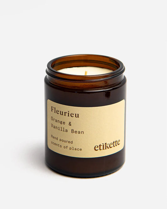 Fleurieu // Orange & Vanilla Bean 175ml Candle- Etikette
