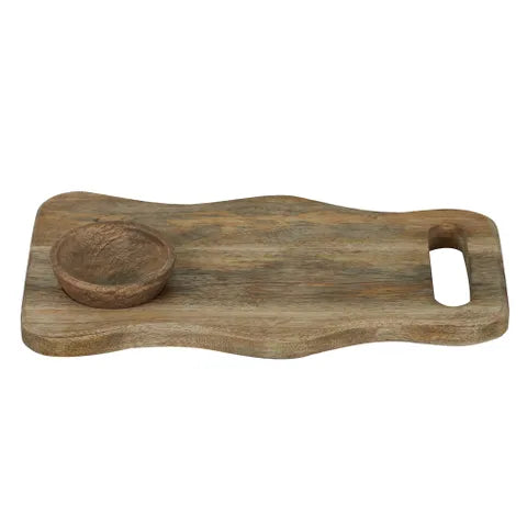 Onde Wood 2pc Paddle/Bowl Set 20x35x4cm#