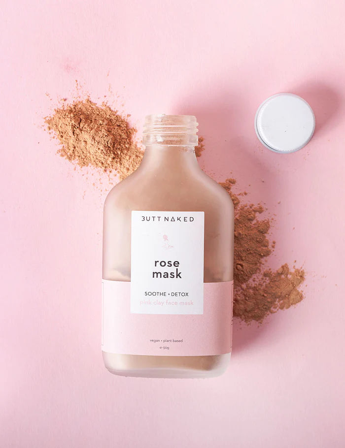 rose pink clay face mask
