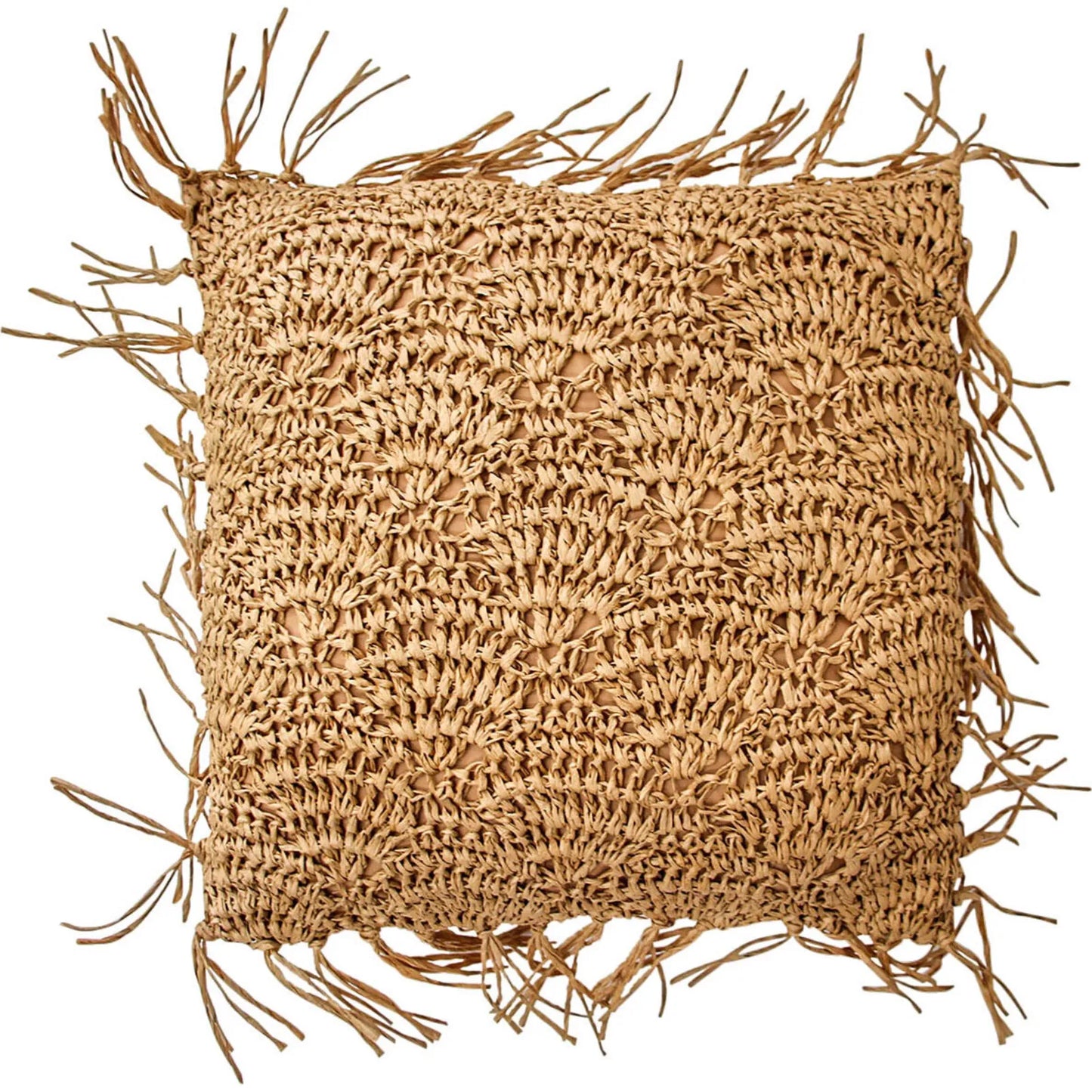 Woven Cushion Fringe Natural